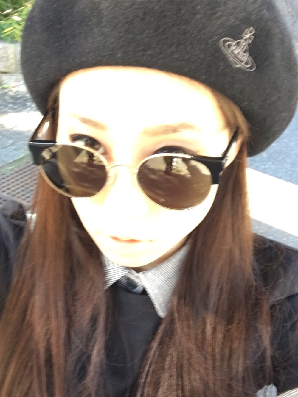 「gothic、ベレー帽、ワンピース」｜「Vivienne Westwoodのアイテム（ハンチング/ベレー帽、ブラック系）」を使った、Yun1096さん（レディース・153cm）の秋コーディネートの1枚目の写真
