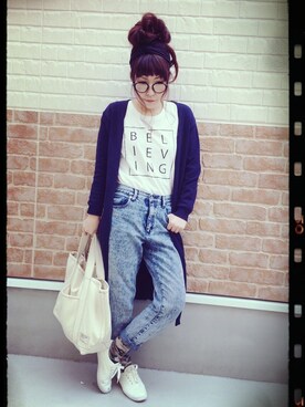 「ソックス」｜#GU  STAFF erikaさん（レディース・154cm）の春コーディネート