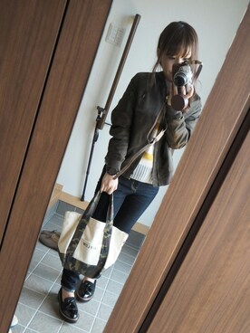 「KBF（ケイビーエフ）のアイテム（MA-1）」を使った、yukinkoさん（レディース・150cm）の冬コーディネート