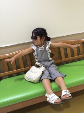 「GLOBAL WORK（グローバルワーク）のアイテム（オールインワン・サロペット）」を使った、yuiiiii♡さん（キッズ・100cm）の夏コーディネート