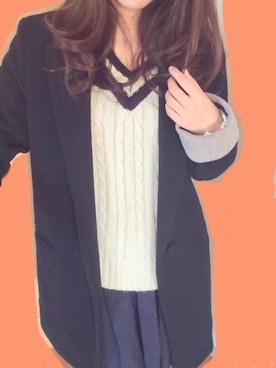 「仕事コーデ」｜「アイテム（チェスターコート）」を使った、my＊さん（レディース・155cm）の冬コーディネート