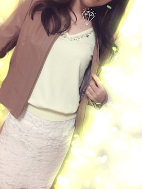 「JILL by Jillstuart」｜「アイテム（ライダースジャケット）」を使った、my＊さん（レディース・155cm）の春コーディネート