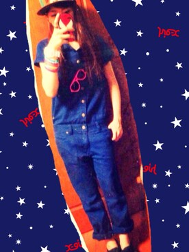 「NEWERA」｜「アイテム（オールインワン・サロペット）」を使った、AYANO✡﻿さん（レディース・165cm）の夏コーディネート