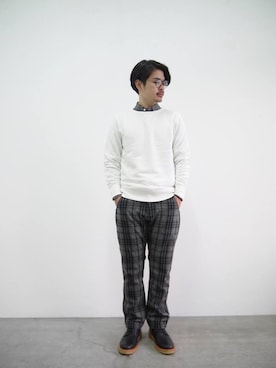 「アイテム（ブーティ）」を使った、washidaさん（メンズ・168cm）の秋コーディネート