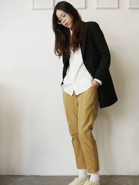 「Saturdays NYC（サタデーズ ニューヨークシティ ）のアイテム（スニーカー）」を使った、washidaさん（レディース・172cm）の冬コーディネート