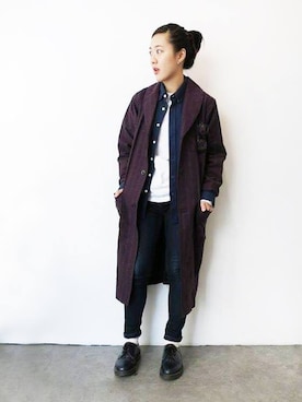 「アイテム（ダウンジャケット/コート、レッド系）」を使った、washidaさん（レディース・160cm）の春コーディネート