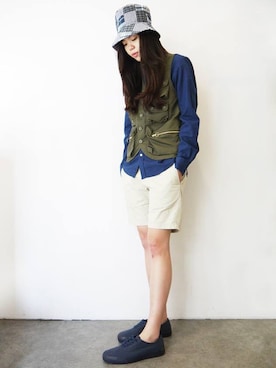 「Saturdays NYC（サタデーズ ニューヨークシティ ）のアイテム（スニーカー）」を使った、washidaさん（レディース・172cm）の春コーディネート