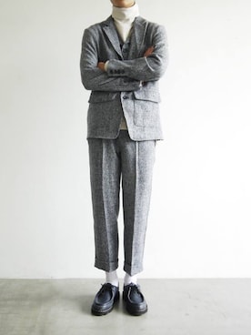 「アイテム（スーツジャケット）」を使った、washidaさん（メンズ・176cm）の秋コーディネート