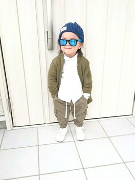 「MPS.のアイテム（ジャケット/アウター、グリーン系）」を使った、ReeRyoさん（キッズ・130cm）の春コーディネート