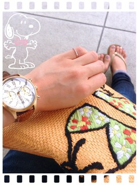 「ピンキーリング」｜「アイテム（その他）」を使った、ふゅ♡さん（レディース・147cm）の夏コーディネート