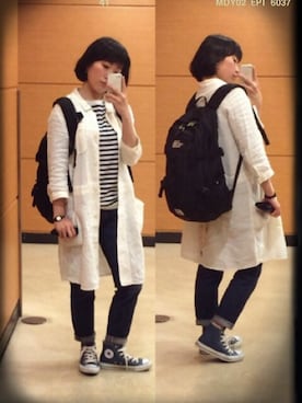 「PAR ICI」｜「アイテム（アナログ腕時計）」を使った、あごさん（レディース・156cm）の春コーディネート