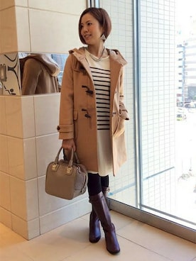 「バッグ」｜「アイテム（ダッフルコート）」を使った、RODE SKO (ロデスコ)さん（レディース・162cm）の秋コーディネート