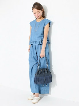 「RODE SKO（ロデスコ）のRODE SKO パンチングエスパドリーユ（その他シューズ）」を使った、RODE SKO (ロデスコ)さん（レディース・162cm）の夏コーディネート