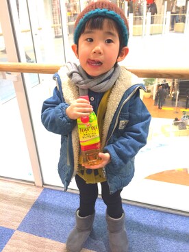 「Lee（リー）のアイテム（ブルゾン）」を使った、AOIさん（キッズ・100cm）の冬コーディネート