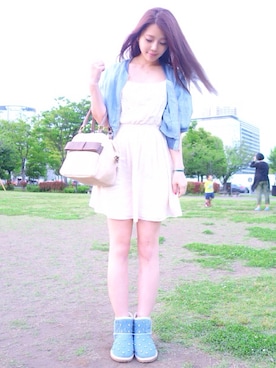 「デニム ジャケット」｜住谷杏奈さん（レディース・160cm）の春コーディネート