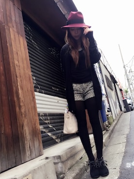 「DSQUARED2（ディースクエアード）のアイテム（帽子）」を使った、住谷杏奈さん（レディース・160cm）の秋コーディネート