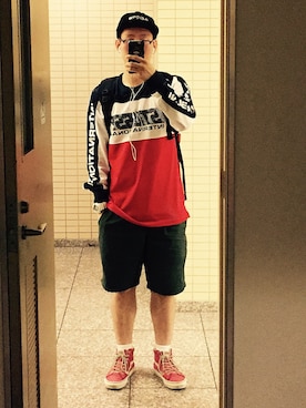 「STUSSY（ステューシー）のアイテム（ジャージ）」を使った、Jamieさん（メンズ・173cm）の秋コーディネート