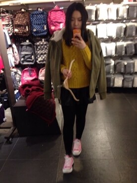 「SPAO（スパオ）のアイテム（その他アウター）」を使った、seon_0pさん（レディース・157cm）の冬コーディネート