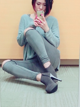 「アイテム（ブーティ）」を使った、Yuri さん（レディース・167cm・20代）の冬コーディネート