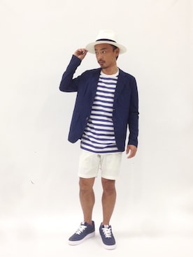 「CHAPTER WORLD PREMIUM（チャプターワールドプレミアム）のアイテム（シューズ）」を使った、FIVEDAYCITYさん（メンズ・171cm）の春コーディネート
