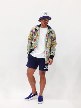 「膝上ショーツ」｜「アイテム（ジャケット/アウター）」を使った、FIVEDAYCITYさん（メンズ・171cm）の春コーディネート