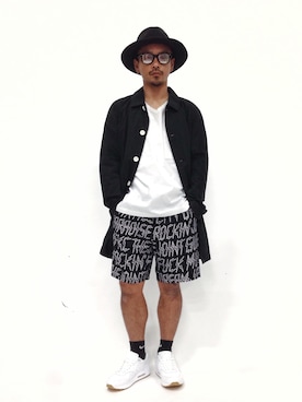 「ブラック×ホワイト」｜「アイテム（その他アウター）」を使った、FIVEDAYCITYさん（メンズ・171cm）の春コーディネート