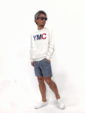 「NOLLEY’S（ノーリーズ）のアイテム（スウェット）」を使った、FIVEDAYCITYさん（メンズ・171cm）の春コーディネート