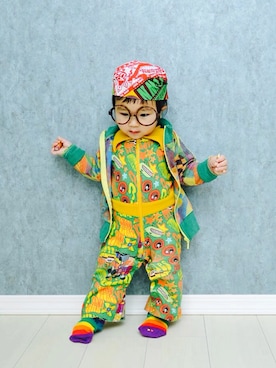 「BACK ALLEY（バックアレイ）のアイテム（ジャケット/アウター）」を使った、LOUIS☆LOUIEさん（キッズ・70cm）の冬コーディネート