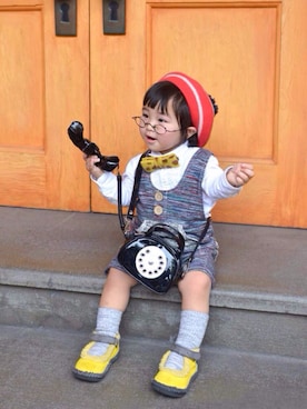 「TDL」｜「アイテム（オールインワン・サロペット）」を使った、LOUIS☆LOUIEさん（キッズ・80cm）の春コーディネート
