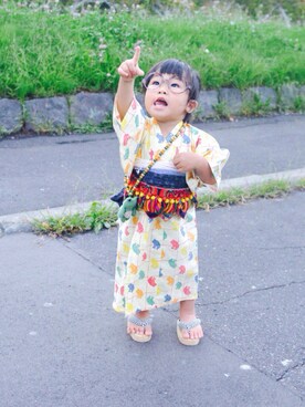 「BACK ALLEY（バックアレイ）のアイテム」を使った、LOUIS☆LOUIEさん（キッズ・80cm）の秋コーディネート