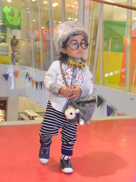 「BOO HOMES（ブー オム）のアイテム」を使った、LOUIS☆LOUIEさん（キッズ・80cm）の秋コーディネート