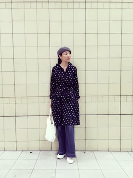 「45R」｜「アイテム（ハンチング/ベレー帽）」を使った、m.maedaさん（レディース・161cm）の秋コーディネート