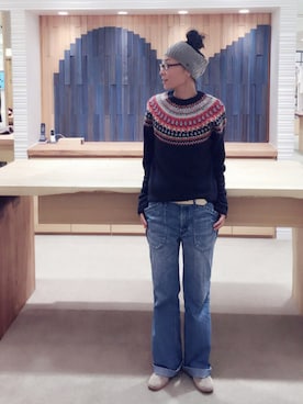 「アイテム（ヘアバンド）」を使った、m.maedaさん（レディース・161cm）の秋コーディネート