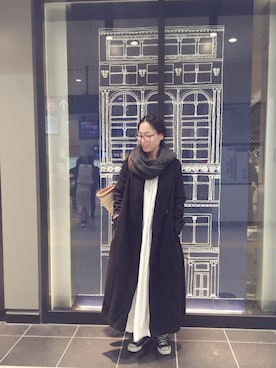 「45R」｜「アイテム（その他アウター）」を使った、m.maedaさん（レディース・161cm）の冬コーディネート