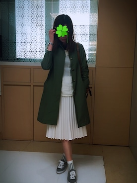「アイテム（トレンチコート、グリーン系）」を使った、Midori碧さん（レディース・168cm）の春コーディネート