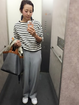 「グレーパンツ」｜am.    ☺︎さん（レディース・158cm）の春コーディネート
