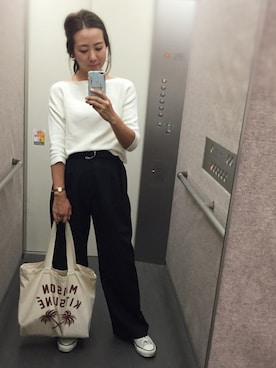 「メゾン キツネ(MAISON KITSUNE)」｜「アイテム（アクセサリー）」を使った、am.    ☺︎さん（レディース・158cm）の夏コーディネート