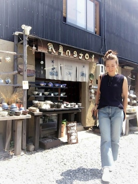 「アイテム（ヘアアクセサリー、ブルー系）」を使った、am.    ☺︎さん（レディース・158cm）の秋コーディネート