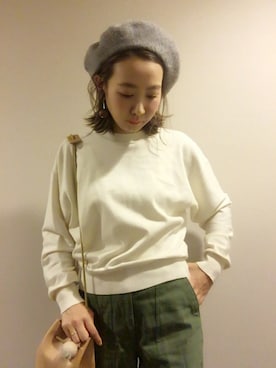 「FRAMeWORK（フレームワーク）のアイテム（帽子）」を使った、am.    ☺︎さん（レディース・158cm）の冬コーディネート