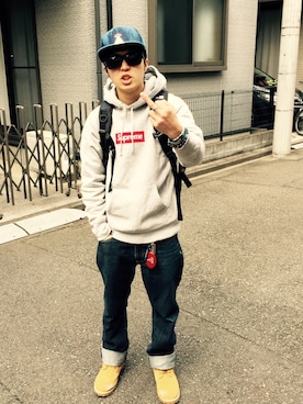 「#supreme」｜まつかぜさん（メンズ・167cm）の春コーディネート