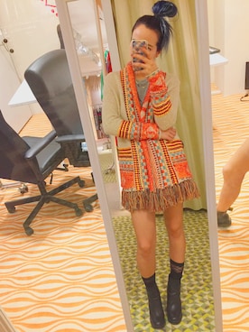 「Desigual（デシグアル）のアイテム（カーディガン/ボレロ）」を使った、tattyさん（レディース・165cm）の秋コーディネート