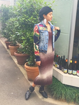 「Desigual（デシグアル）のアイテム（デニムジャケット）」を使った、tattyさん（レディース・165cm）の秋コーディネート
