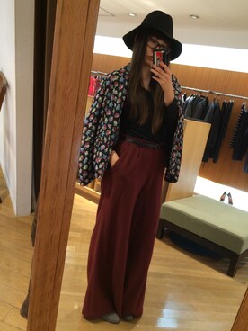 「COMME des GARCONS（コムデギャルソン）のアイテム（テーラードジャケット、その他）」を使った、川サキさん（レディース・168cm）の秋コーディネート