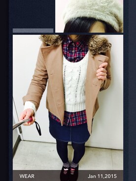 「アイテム（ピーコート、ピンク系）」を使った、＊かな＊さん（レディース・170cm）の冬コーディネート