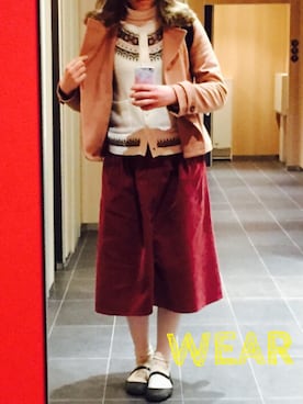 「白タイツ」｜「アイテム（ピーコート）」を使った、＊かな＊さん（レディース・170cm）の冬コーディネート
