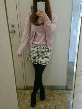 「パールアクセ」｜「アイテム（アンサンブル）」を使った、miniminnieさん（レディース・148cm）の春コーディネート