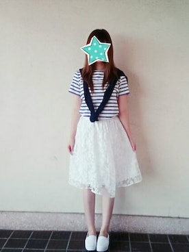 「EBELE MOTION（エベルモーション）のアイテム（スカート）」を使った、miniminnieさん（レディース・148cm）の夏コーディネート
