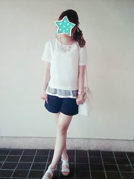 「EBELE MOTION（エベルモーション）のアイテム（アクセサリー）」を使った、miniminnieさん（レディース・148cm）の夏コーディネート