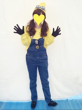 「ミニオンズ」｜「アイテム（オールインワン・サロペット）」を使った、miniminnieさん（レディース・148cm）の冬コーディネート