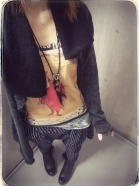「KMRii（ケムリ）のアイテム（ブーツ）」を使った、ゼロさん（レディース・159cm）の冬コーディネート